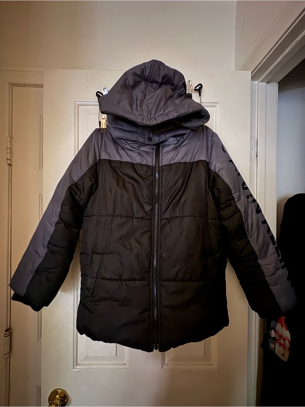 Calvin Klein Jeans Black and Gray Puffer Coat